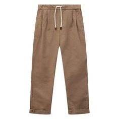 Брюки изо льна и хлопка Brunello Cucinelli