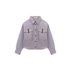 Рубашка изо льна и хлопка Brunello Cucinelli