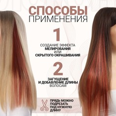Локон накладной, прямой волос, на заколке, 50 см, 5 гр, цвет рыжий NO Brand