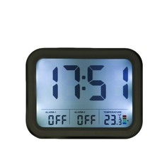 Часы - будильник электронные настольные с термометром, 10.3 х 8.3 см, 2ааа NO Brand