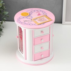 Шкатулка музыкальная круглая механическая 17х15 см NO Brand