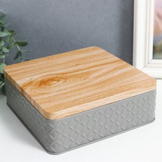 Шкатулка металл квадрат NO Brand