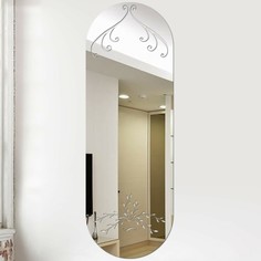 Зеркало настенное, наклейки интерьерные, зеркальные, декор на стену, панно 45 х 15 см NO Brand