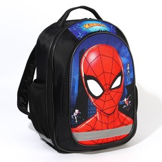 Рюкзак школьный эргонм.спинка б 37*26*16 человек-паук чёрный, Marvel
