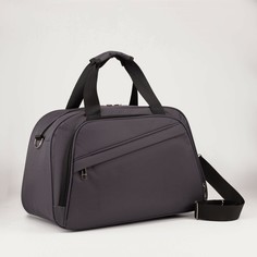 Сумка дорожная на молнии, 2 наружных кармана, держатель для чемодана, длинный ремень, цвет серый NO Brand
