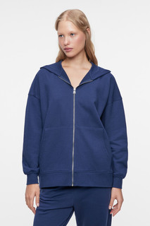 куртка женская Толстовка oversize хлопковая на молнии с капюшоном Befree