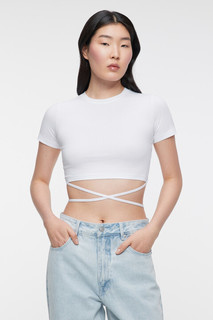 Топ-футболка хлопковый укороченный с завязками на талии Befree