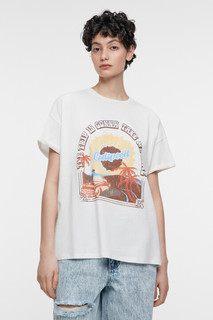 футболка женская Футболка oversize хлопковая с принтом и надписью Befree