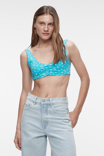 Топ-бюстгальтер короткий хлопковый с принтом Befree