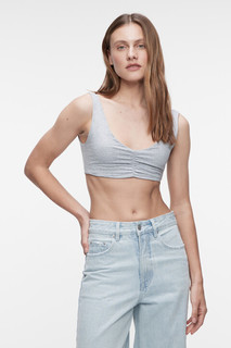 Топ-бюстгальтер короткий хлопковый с принтом Befree