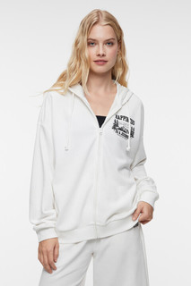 куртка женская Худи oversize хлопковая на молнии с капюшоном Befree