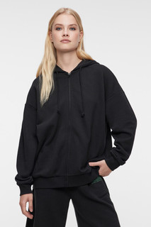 Худи oversize хлопковая на молнии с капюшоном Befree