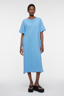 платье женское Платье-футболка миди хлопковое с разрезами и карманами Befree
