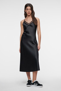 Платье-комбинация миди атласное с кружевной отделкой Befree