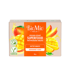 Мыло твердое BIOMIO SUPERFOOD натуральное, манго 90 гр