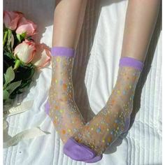 Носки Krumpy Socks Dot прозрачные, сиреневые, р.35-40