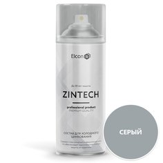 Грунт-эмаль аэрозольная, Elcon, Zintech, серая, 520 мл