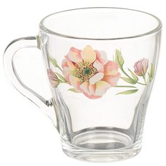 Кружка стекло, 250 мл, Грация Акварельные цветы, ОСЗ, 13C1649AF Osz