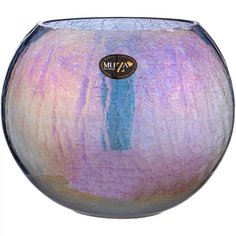 Ваза стекло, настольная, 18 см, Muza, Cracle blue, 380-640, шар