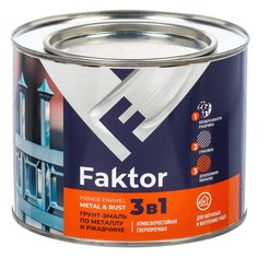 Грунт-эмаль FAKTOR, по ржавч 3 в1, серая, 1.9 кг Ярославские краски