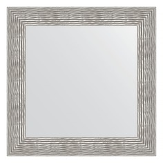 Зеркало в багетной раме Evoform волна хром 90 мм 70х70 см