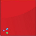 Доска магнитно-маркерная стеклянная Brauberg 45х45 см 3 магнита красная 236737