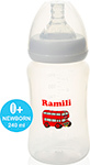 Противоколиковая бутылочка для кормления Ramili Baby 240ML, 0+, слабый поток