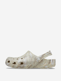 Сабо женские Crocs Classic Marbled Clog, Бежевый