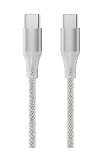 Кабель интерфейсный AccesStyle CC50-F30M White Type C - Type C, Сила тока: 5А; Длина: 30 см; Оплётка: Ткань; Металлический коннектор