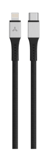 Кабель интерфейсный AccesStyle CL30-F200SS Black Type C - Lighting, Сила тока: 3А; Длина: 200 см; Оплётка: Ткань; Стальной коннектор