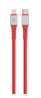 Кабель интерфейсный AccesStyle CL30-F200SS Red Type C - Lighting, Сила тока: 3А; Длина: 200 см; Оплётка: Ткань; Стальной коннектор