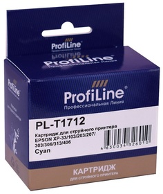 Картридж ProfiLine PL_T1712_C струйный для принтеров Epson Expression Home XP-33/XP-103/XP-203/XP-207/XP-303/XP-306/XP-313/XP-323/XP-403/XP-406/XP-413