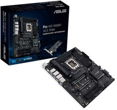 Материнская плата ATX ASUS PRO WS W680-ACE IPMI 90MB1DN0-M0EAY0 (LGA1700, W680, 4*DDR5 (6400), 8*SATA 6G RAID, 3*M.2, 5*PCIE, 2*2.5Glan, HDMI, DP, VGA