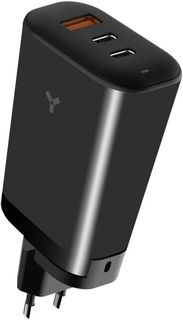 Зарядное устройство сетевое AccesStyle Cosmic GaN 65W2CA Travel Black 65 Вт, TYPE-C, USB-A, быстрая зарядка