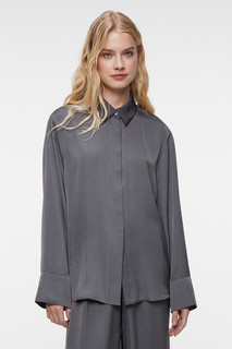 Блузка-рубашка oversize домашняя с длинными рукавами Befree