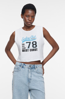 майка женская Майка-топ хлопковая укороченная с принтом Befree