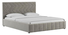 Кровать интерьерная Милана HP велюр Tenerife silver (светло-серый) 160*200 Bravo