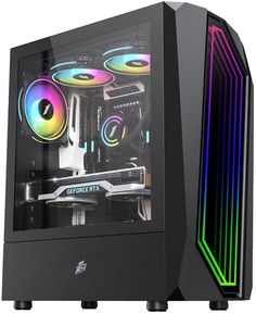Корпус 1stPlayer INFINITE SPACE IS6 Black ATX 1x120mm LED TG IS6-BK-1F1