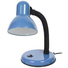 Светильник настольный на подставке, E27, 60 Вт, черный, абажур синий, Lofter, 203В-blu/270790
