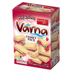 Вафли Varna с кремом с клубничным ароматом, 200 г