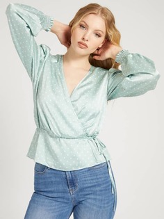 Блузка Атлас Принт В Горошек Guess