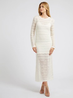 Длинное Трикотажное Платье Смесовая Шерсть Guess