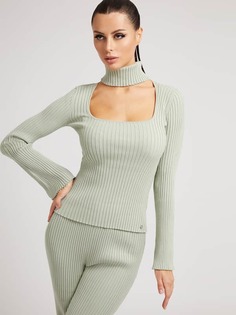Свитер С Высоким Воротом В Рубчик Guess
