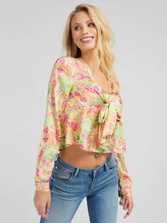 Блузка Завязка Сплошной Принт Guess