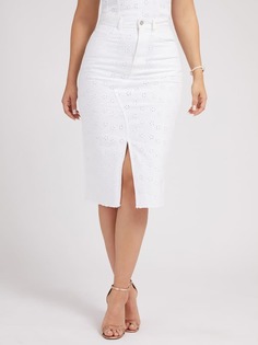 Юбка Деним Эффект Ажурного Кружева Guess