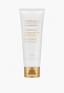 Пенка для умывания Missha с секрецией улитки, Super Aqua Cell Renew, 100 мл