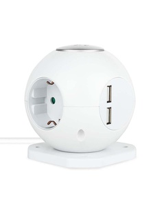 Сетевой фильтр Rombica Neo Spherum 3 Sockets 2 USB 1.5m White PSE-004