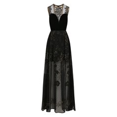 Кружевное платье-макси без рукавов Elie Saab