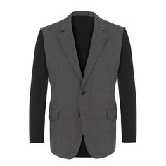 Однобортный хлопковый пиджак с контрастной отделкой Yohji Yamamoto