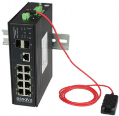 Коммутатор OSNOVO SW-80802/I(Port 90W, 300W) SW-80802/I(Port 90W,300W) промышленный HiPoE Gigabit Ethernet на 8GE PoE + 2 GE SFP порта